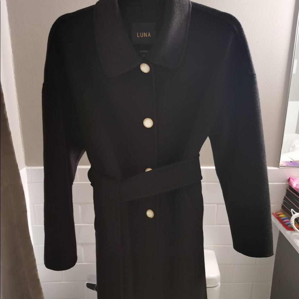 coat black wool